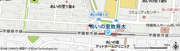 札幌あいの里郵便局周辺の地図