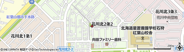 花川北2の2ちびっこ公園周辺の地図