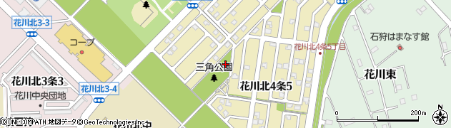 花川北三角公園周辺の地図