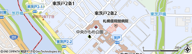 北海道札幌市北区東茨戸２条周辺の地図