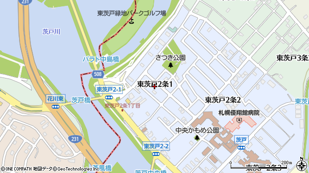 〒002-8042 北海道札幌市北区東茨戸二条の地図