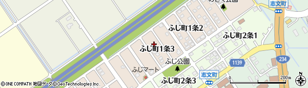 北海道岩見沢市ふじ町１条3丁目周辺の地図