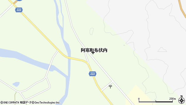 〒085-0222 北海道釧路市阿寒町布伏内の地図