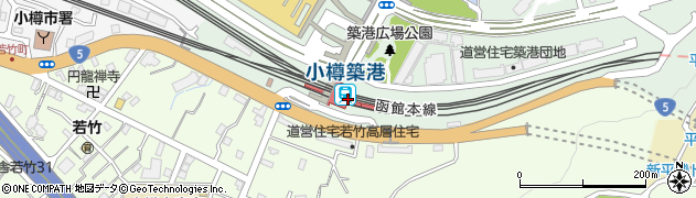小樽築港駅周辺の地図