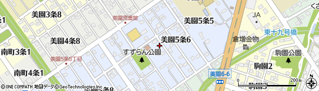北海道岩見沢市美園５条周辺の地図