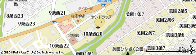北海道岩見沢市１０条西19丁目周辺の地図