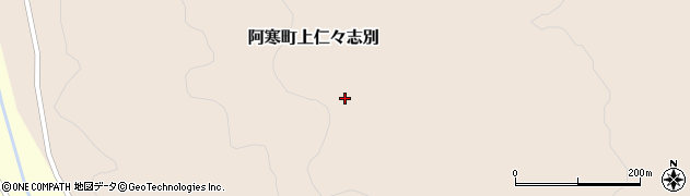 北海道釧路市阿寒町上仁々志別周辺の地図