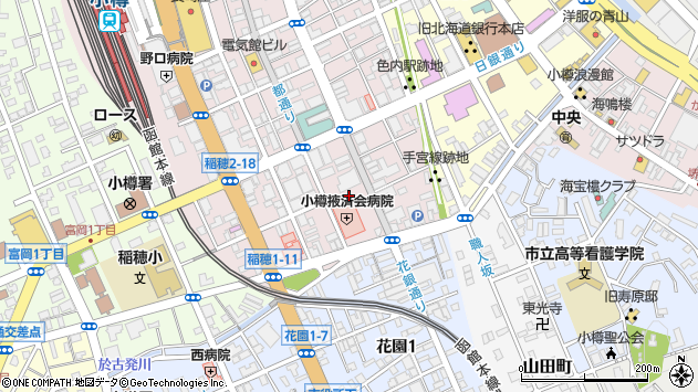 〒047-0032 北海道小樽市稲穂の地図
