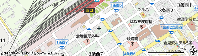 調剤薬局ツルハドラッグ岩見沢駅前店周辺の地図