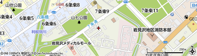 北海道岩見沢市７条東周辺の地図
