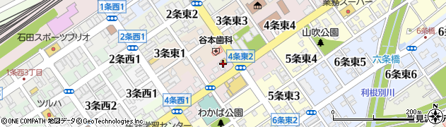 ファミリーマート岩見沢東２丁目店周辺の地図