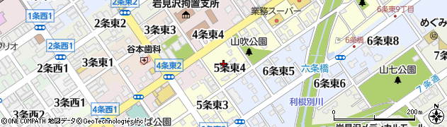 北海道岩見沢市５条東4丁目周辺の地図