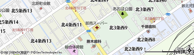 卸売スーパー岩見沢店周辺の地図