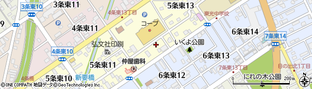 北海道岩見沢市５条東12丁目10周辺の地図