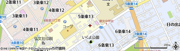 北海道岩見沢市５条東13丁目24周辺の地図