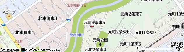 北海道岩見沢市元町３条東周辺の地図