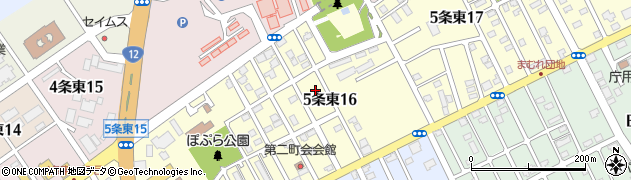北海道岩見沢市５条東16丁目周辺の地図