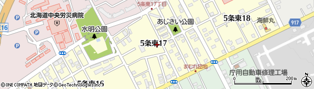 北海道岩見沢市５条東17丁目周辺の地図