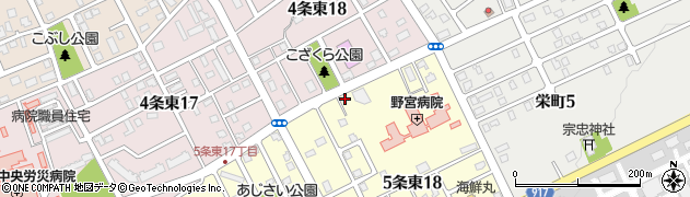 北海道岩見沢市５条東18丁目24周辺の地図