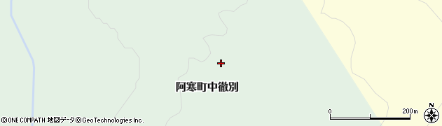 北海道釧路市阿寒町中徹別周辺の地図