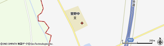 三笠市立萱野中学校周辺の地図
