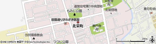 北海道石狩郡当別町北栄町周辺の地図