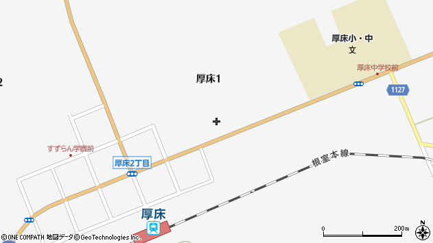 〒086-0064 北海道根室市厚床の地図