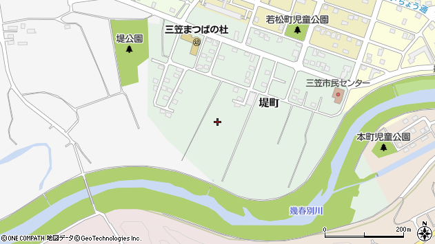 〒068-2158 北海道三笠市堤町の地図