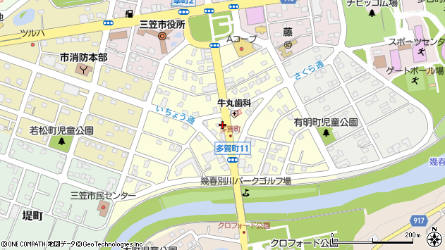 〒068-2152 北海道三笠市多賀町の地図