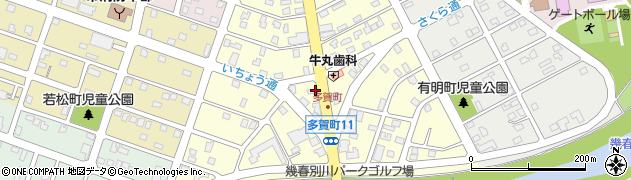 北海道三笠市多賀町周辺の地図