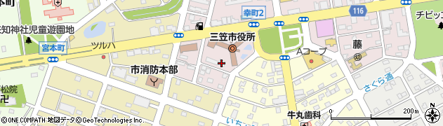 三笠市役所　建設課周辺の地図