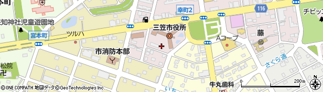三笠市役所　福祉事務所周辺の地図