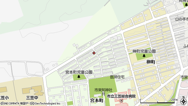 〒068-2156 北海道三笠市宮本町の地図