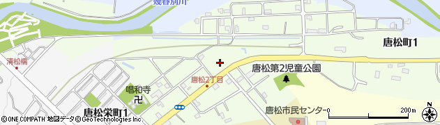 北海道三笠市唐松町周辺の地図