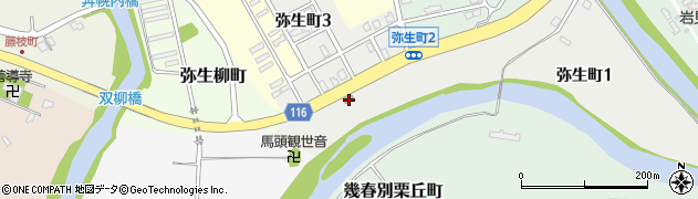 三笠弥生郵便局周辺の地図