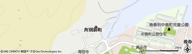 北海道三笠市奔別新町周辺の地図