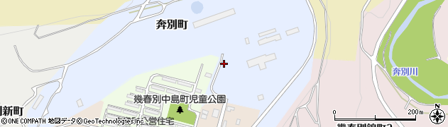 北海道三笠市奔別町周辺の地図