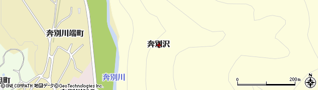 北海道三笠市奔別沢周辺の地図