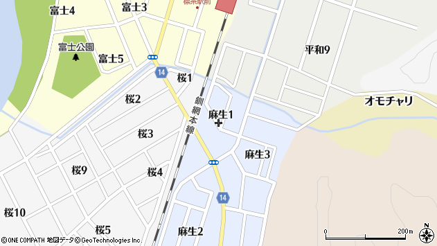 〒088-2305 北海道川上郡標茶町麻生の地図