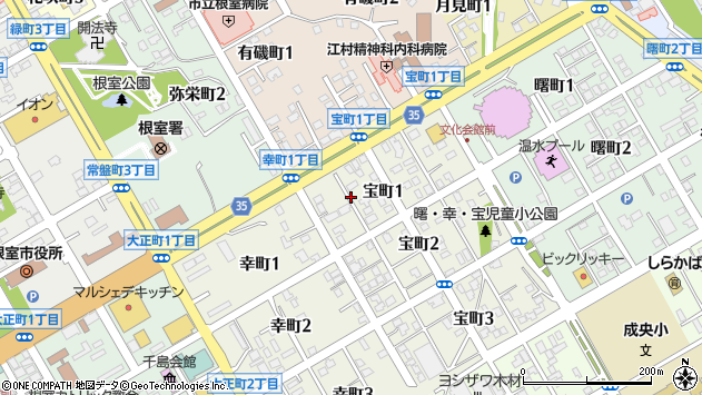 〒087-0005 北海道根室市宝町の地図