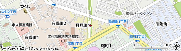 北海道根室市月見町周辺の地図