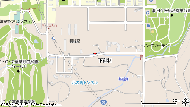 〒076-0017 北海道富良野市下御料の地図