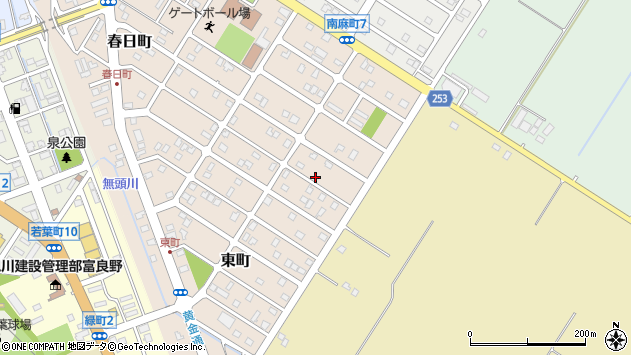 〒076-0053 北海道富良野市東町の地図