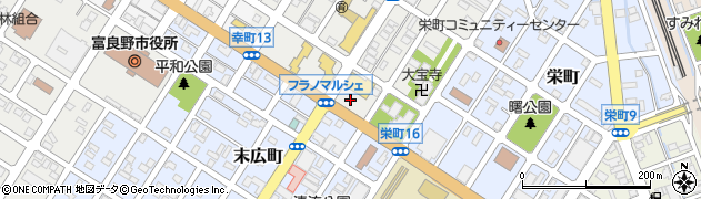 ラルズマート富良野店駐車場周辺の地図