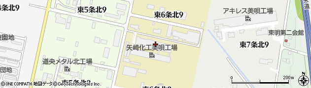 矢崎化工株式会社　美唄工場周辺の地図
