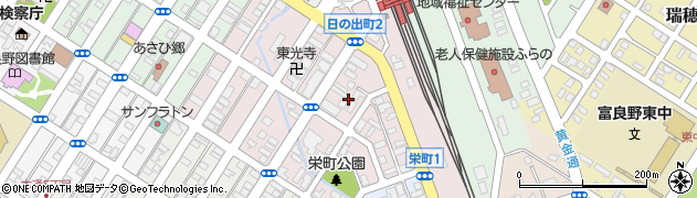 北海道富良野市日の出町周辺の地図