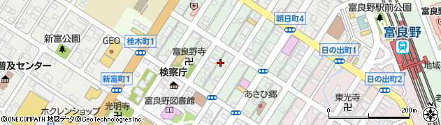 北海道富良野市本町周辺の地図