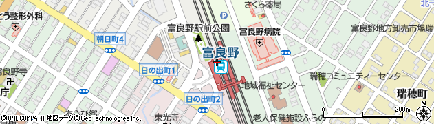 北海道富良野市周辺の地図