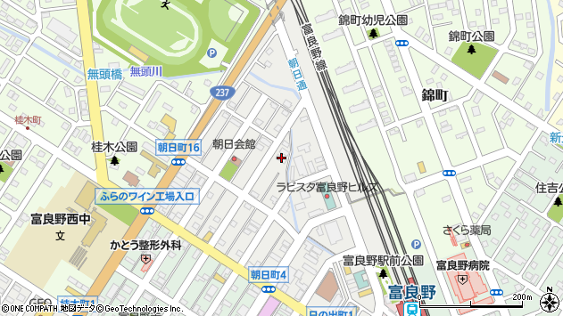 〒076-0026 北海道富良野市朝日町の地図