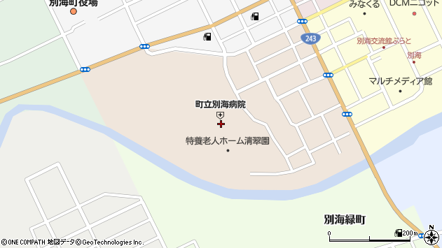 〒086-0203 北海道野付郡別海町別海西本町の地図